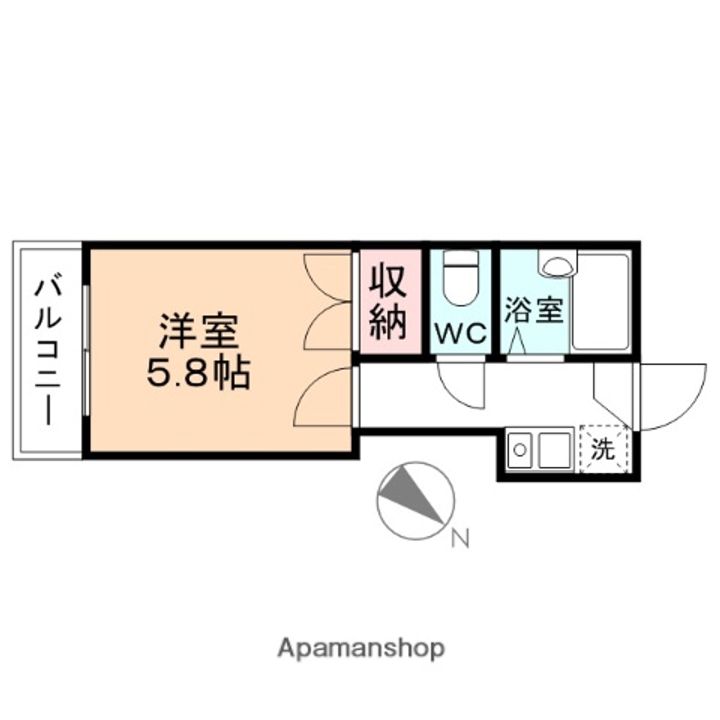富山県富山市茶屋町の賃貸アパートの間取り