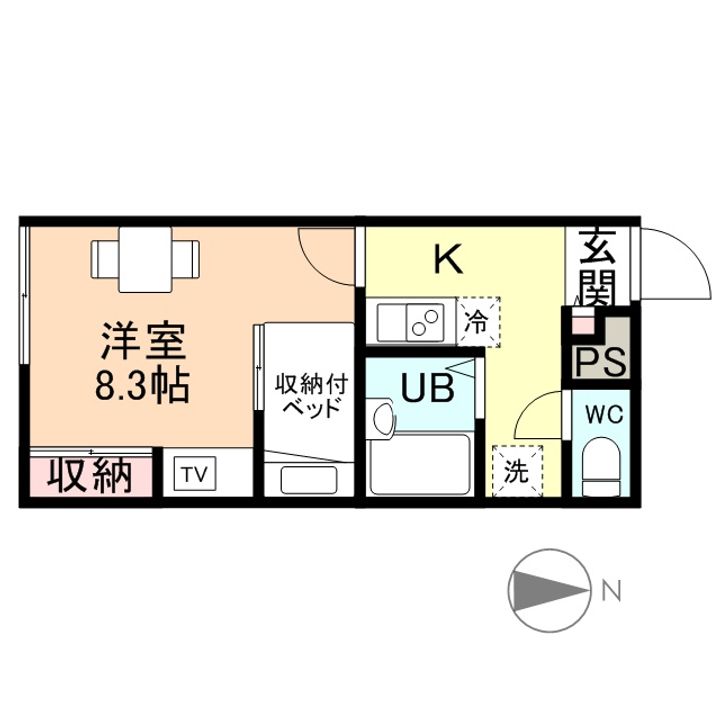 レオパレスみらい212の間取り
