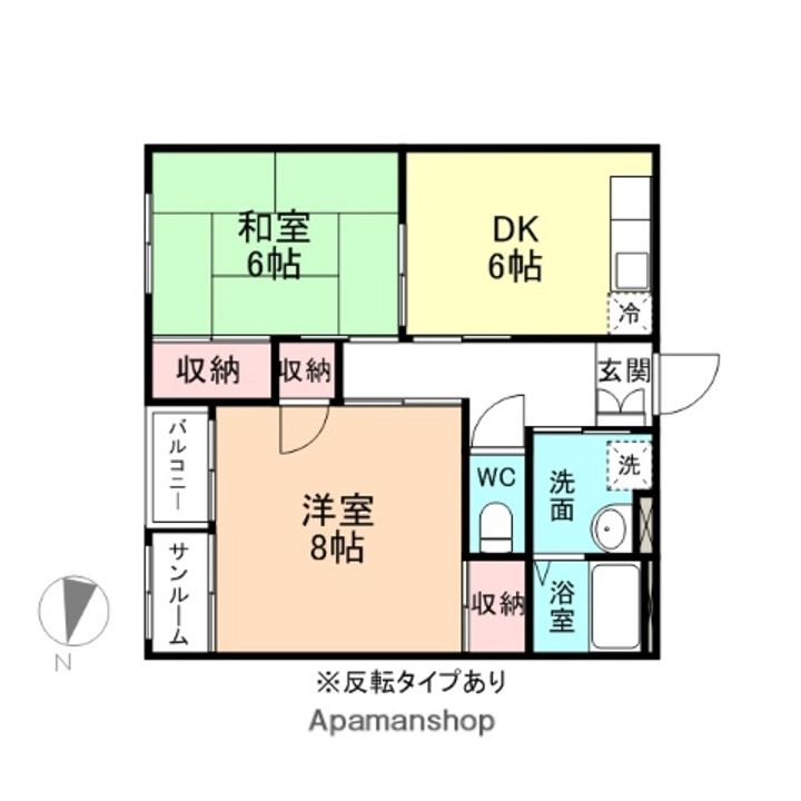 富山県富山市金代の賃貸アパートの間取り