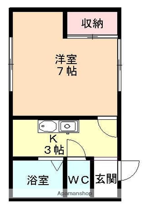 富山県富山市本郷町の賃貸アパートの間取り