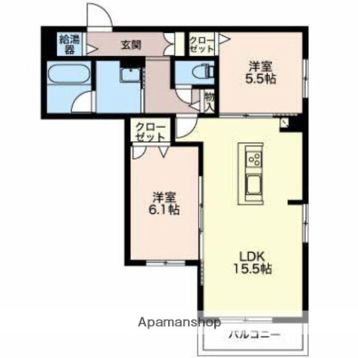 富山県富山市婦中町砂子田の賃貸マンションの間取り