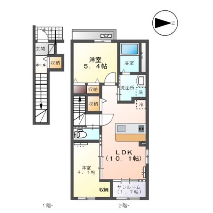 ロコモーション呉羽の間取り