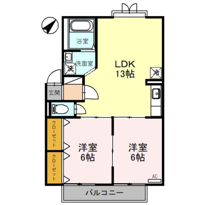モンターニュリーブル B棟の間取り