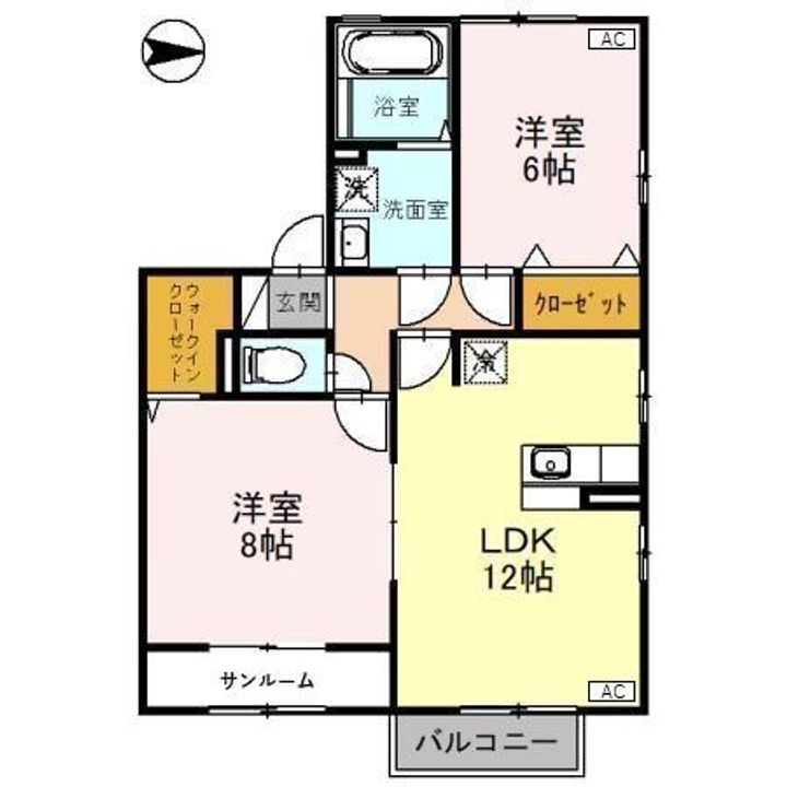 カーロリザイアII Aの間取り