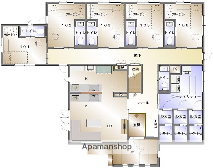 RIFUGIO VERDE2Cの間取り