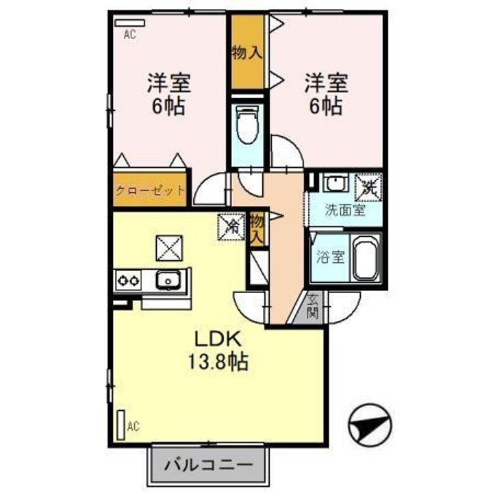 ソレアード Aの間取り