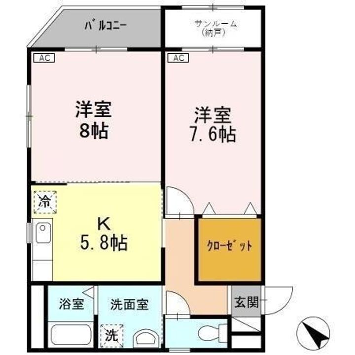 キャッスル北沢金沢の間取り