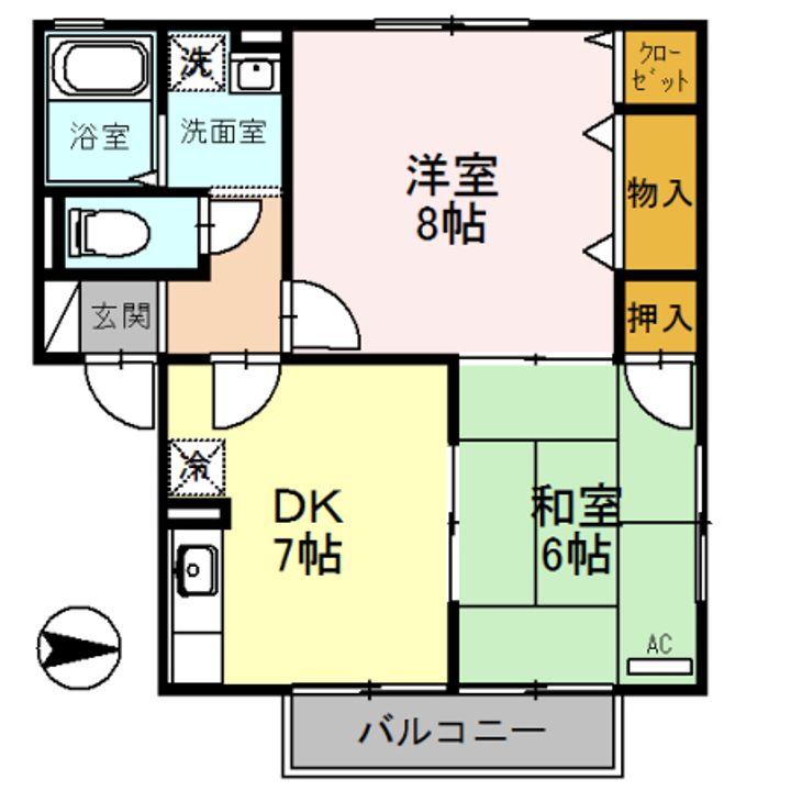 セジュール・カメリア102の間取り