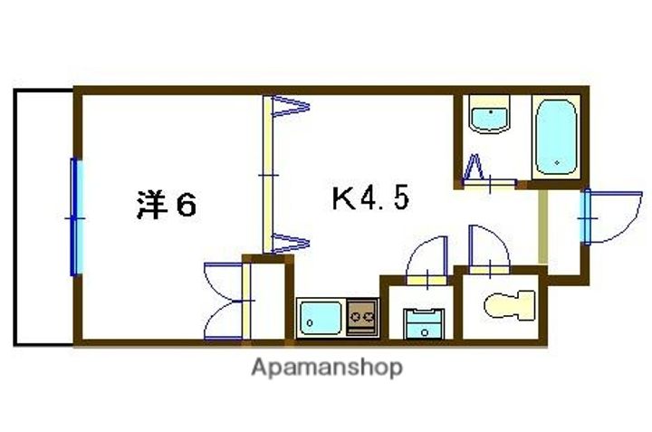 山梨県中央市西新居の賃貸マンションの間取り