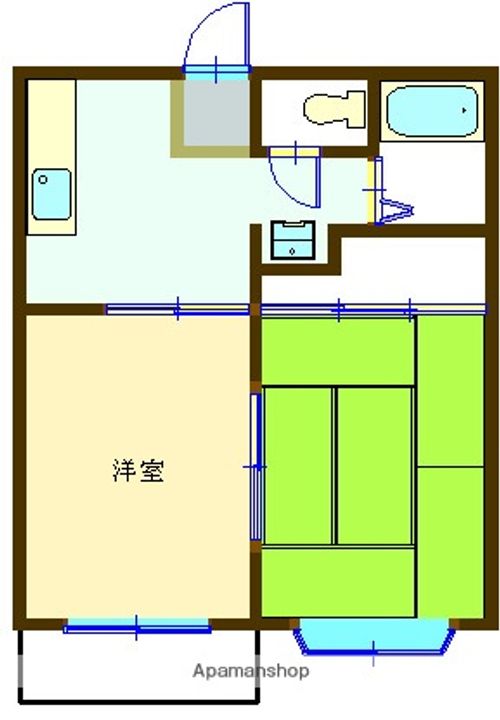 山梨県甲府市北新2丁目の賃貸アパートの間取り