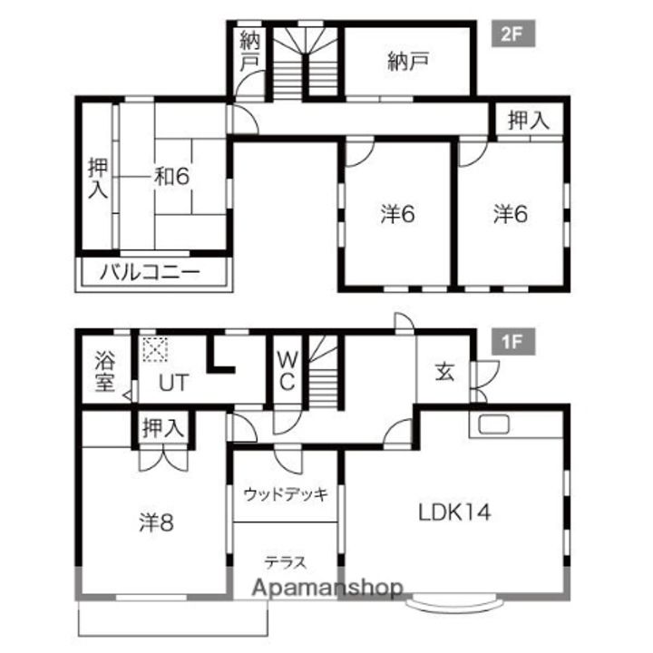 岐阜県大垣市東町1丁目(一戸建)の賃貸物件戸建ての間取り