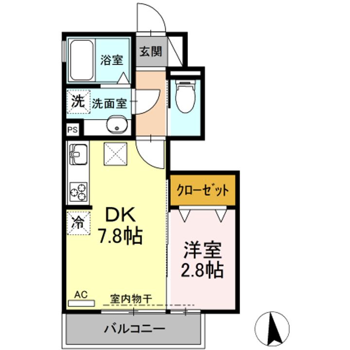 GーROOM飯柄(ジールームイイガラ) A棟の間取り