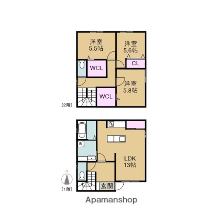 岐阜県大垣市見取町1丁目(一戸建)の賃貸物件戸建ての間取り