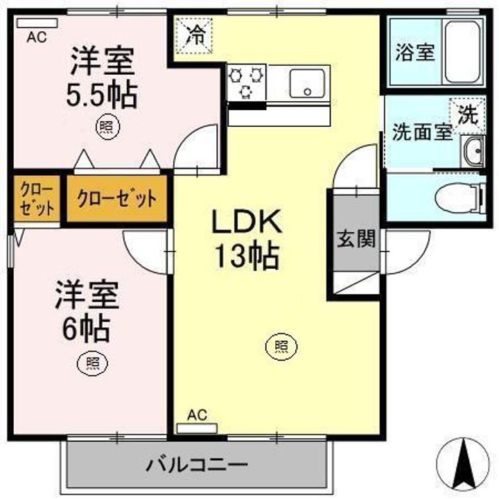 セジュール林 Aの間取り