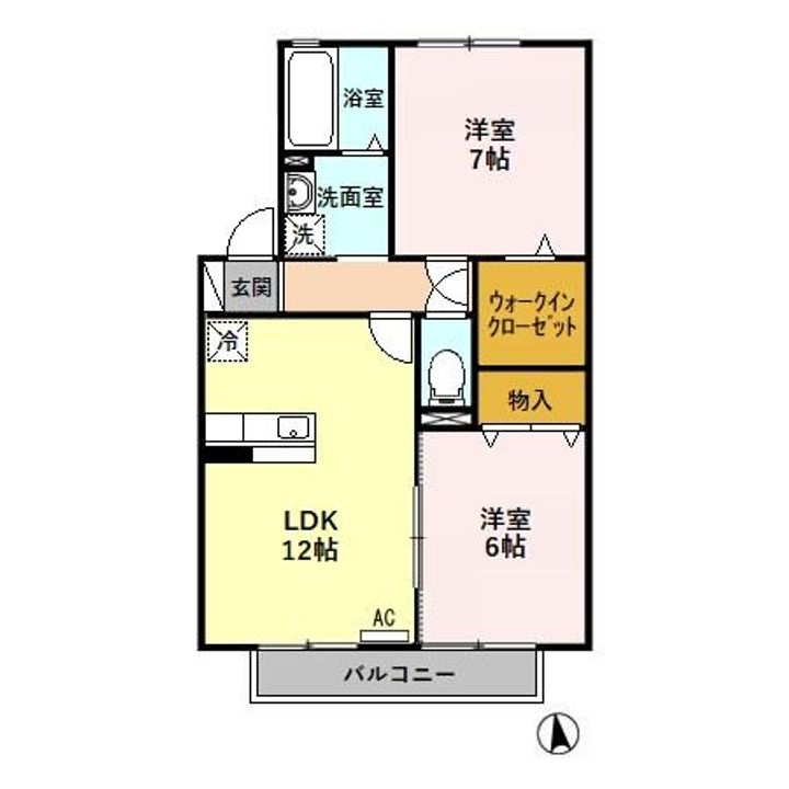 セジュールカルフール Bの間取り
