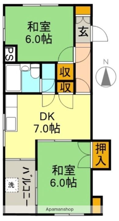 瓜島ビル303の間取り