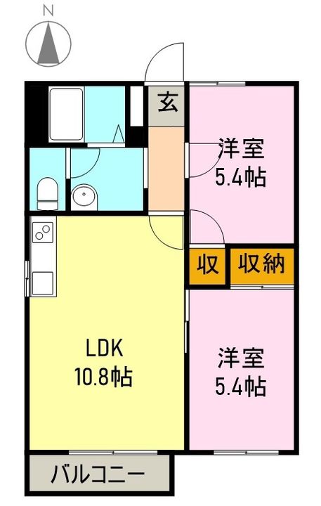 サンモール柳川A201の間取り