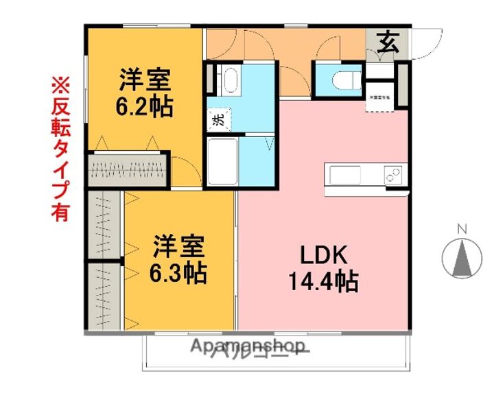 静岡県沼津市西添町の賃貸マンションの間取り