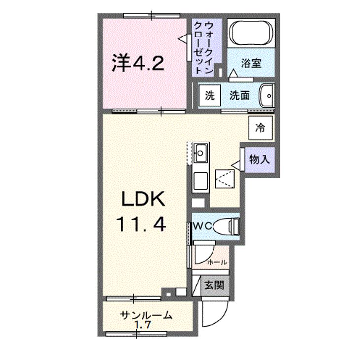 モダンヴィラ 一番館の間取り