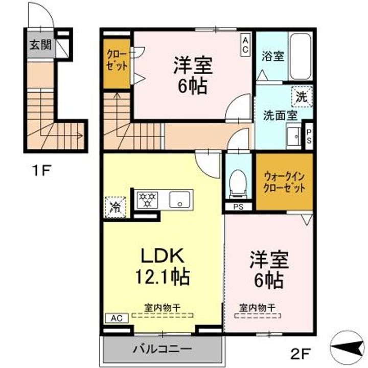 アヴェニール萩の間取り