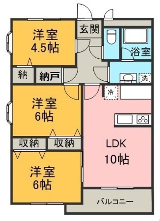 静岡県駿東郡長泉町南一色の賃貸マンションの間取り