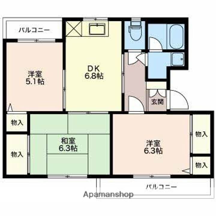 グランメール千本Bの間取り