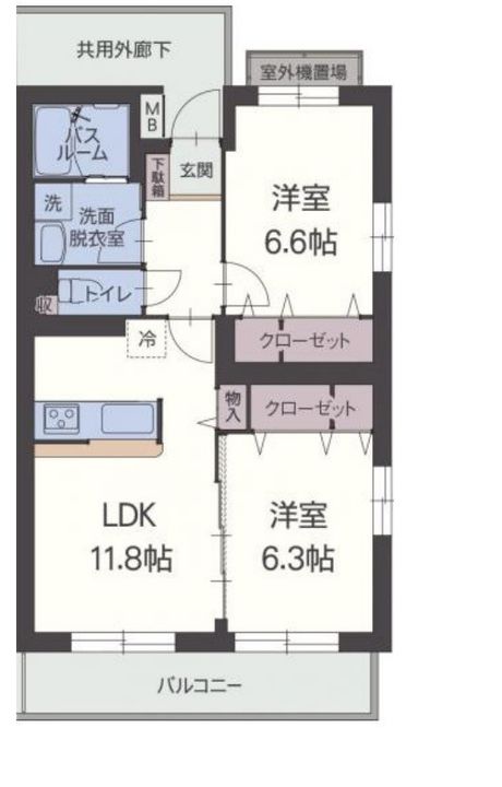 ペアーフィールドBの間取り