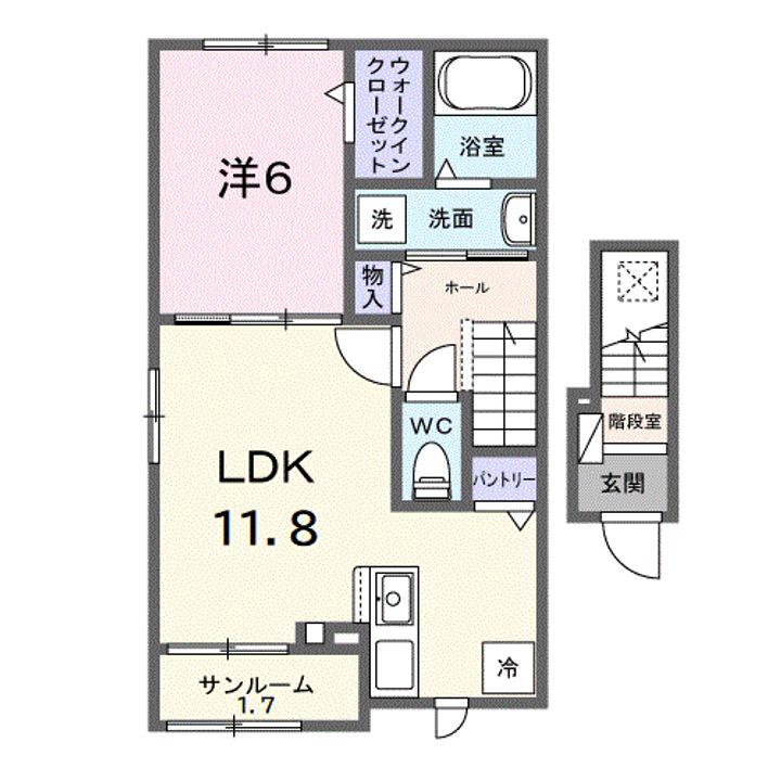 モダンヴィラ 一番館の間取り