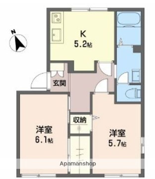 静岡県伊豆市牧之郷の賃貸アパートの間取り