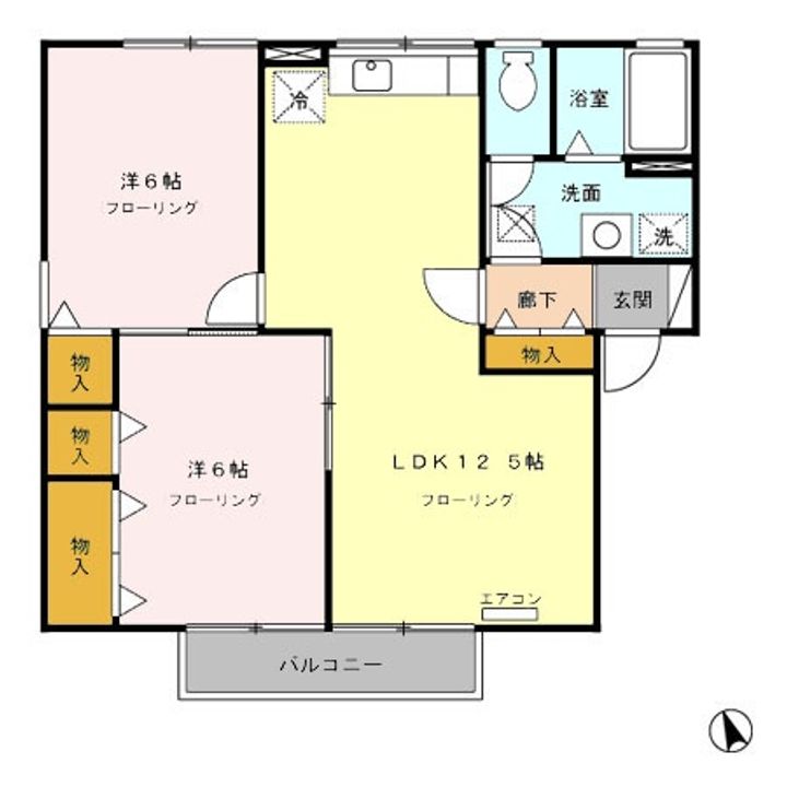サンボナール Aの間取り