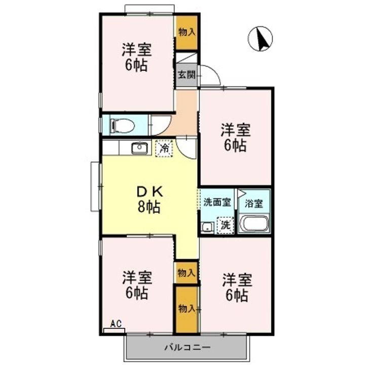 セジュール西添 Cの間取り