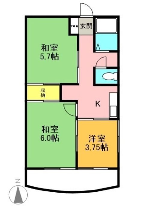 鳥沢ハイツの間取り