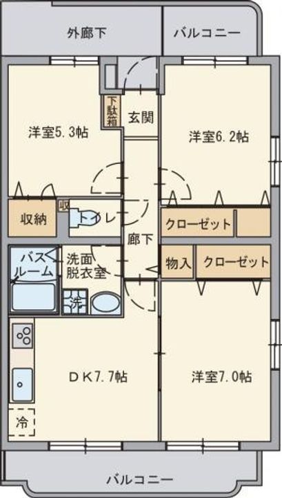 フォンテーヌ並木IIの間取り