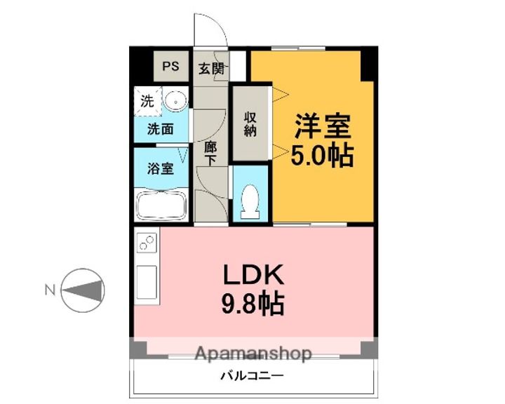 静岡県沼津市市場町の賃貸マンション906の間取り