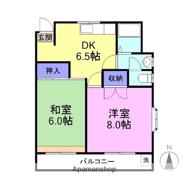 中之台ハイツの間取り