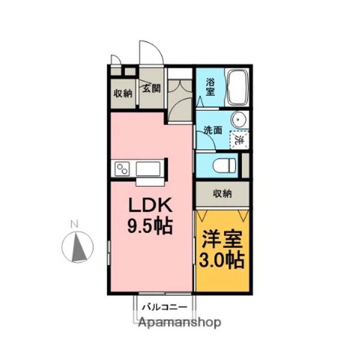 静岡県沼津市下香貫の賃貸アパート201の間取り
