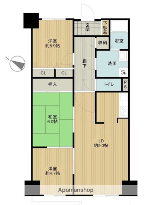 サンシエスタ三島萩の間取り
