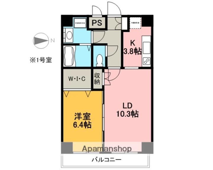 静岡県沼津市下河原町2丁目の賃貸マンションの間取り