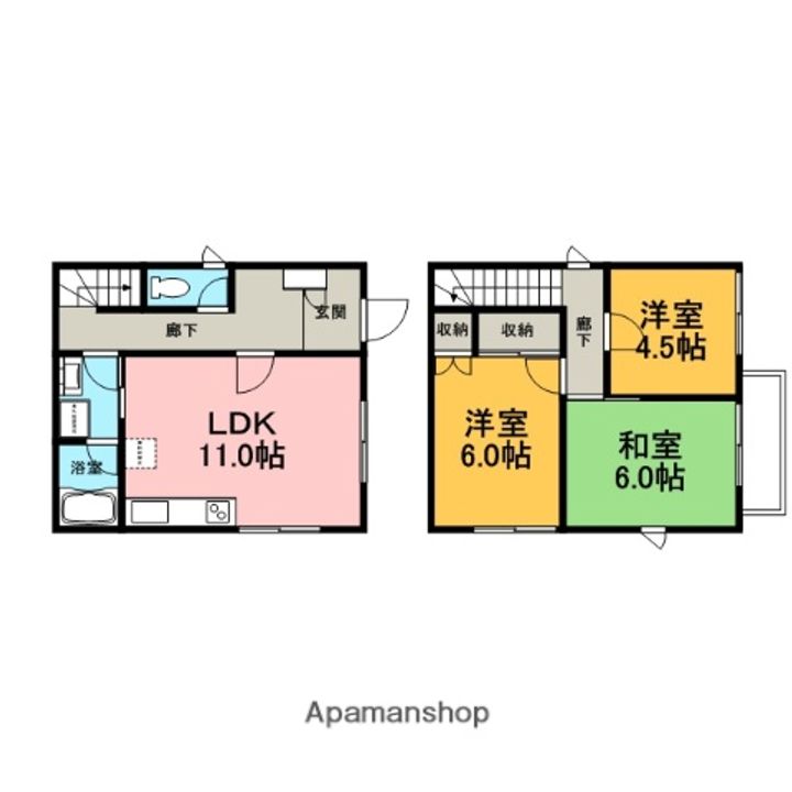 タウンハウス門池Fの間取り