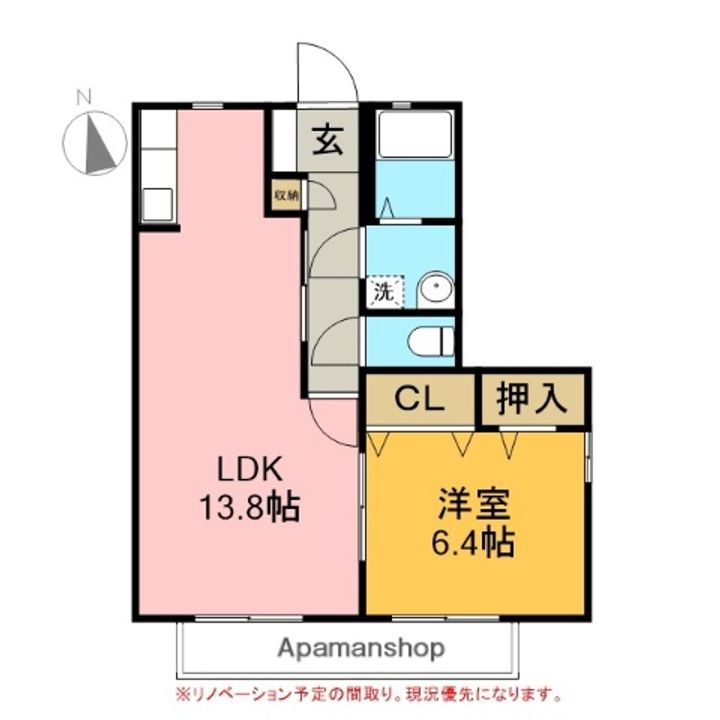 サニーコーポ西林田A101の間取り