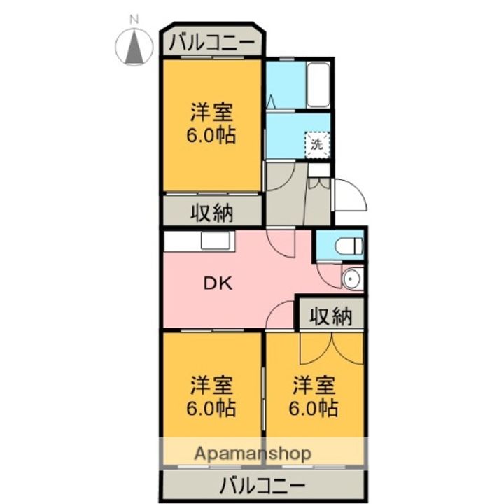 コーポラス三ツ沢303の間取り