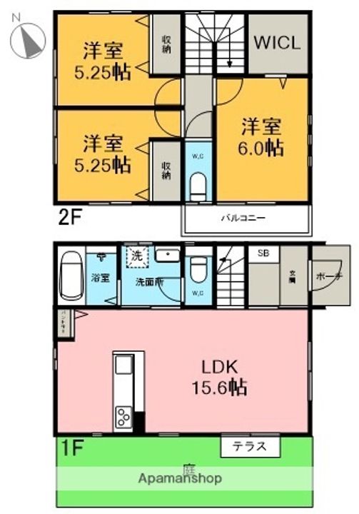 静岡県富士市鮫島(一戸建)の賃貸物件の間取り