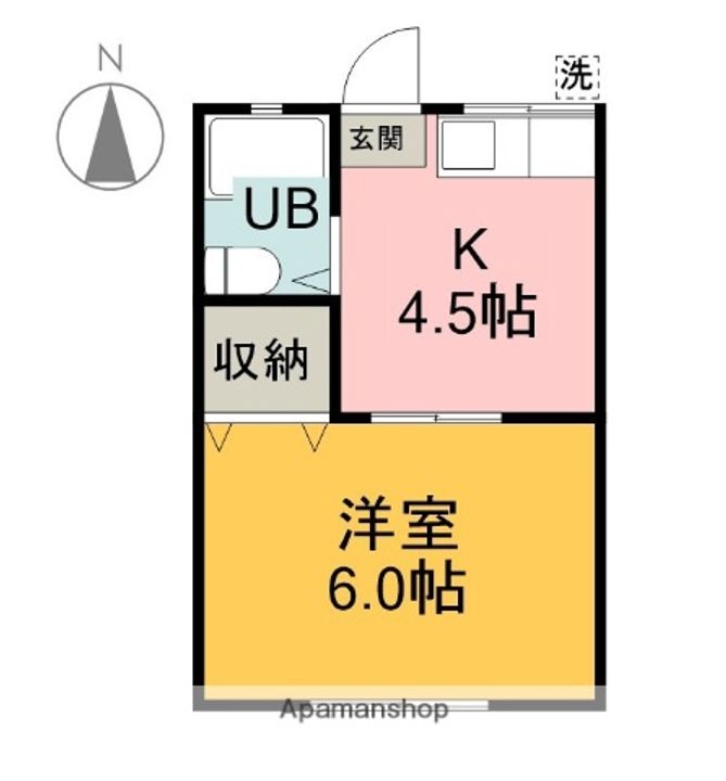 静岡県富士市十兵衛の賃貸アパートの間取り