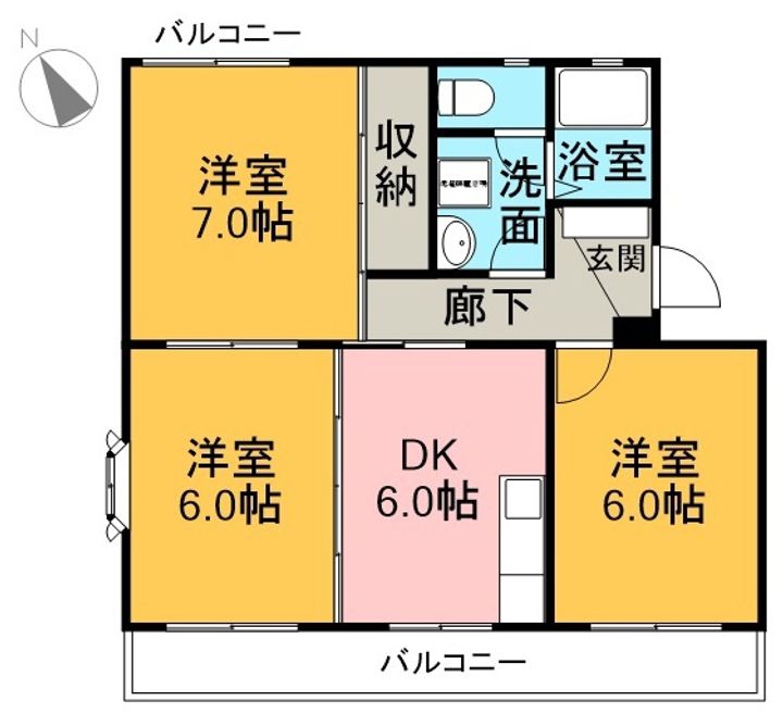 コーポラス落合Ⅰ305の間取り