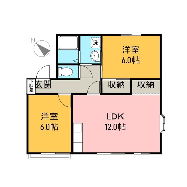 富士光コーポ蓮台105の間取り