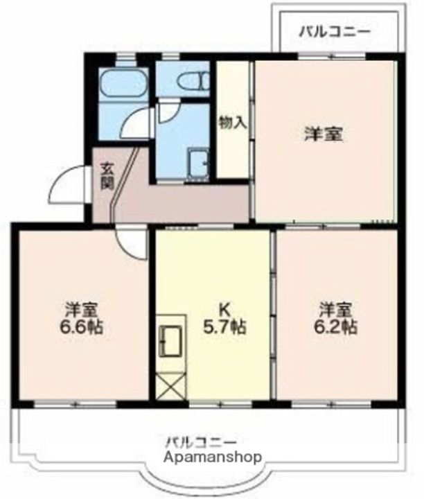 メゾンターフ柚木の間取り