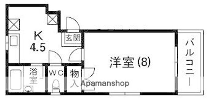 静岡県浜松市中央区北寺島町の賃貸マンションの間取り