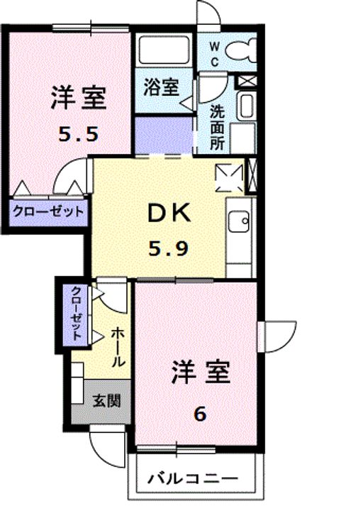 ウォーター フィールド A103の間取り