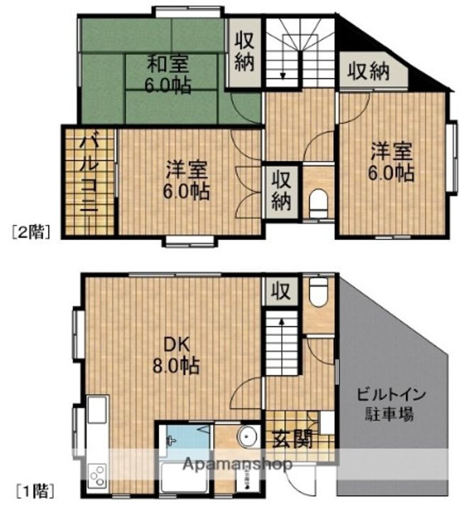 静岡県浜松市中央区龍禅寺町(一戸建)の賃貸物件戸建ての間取り