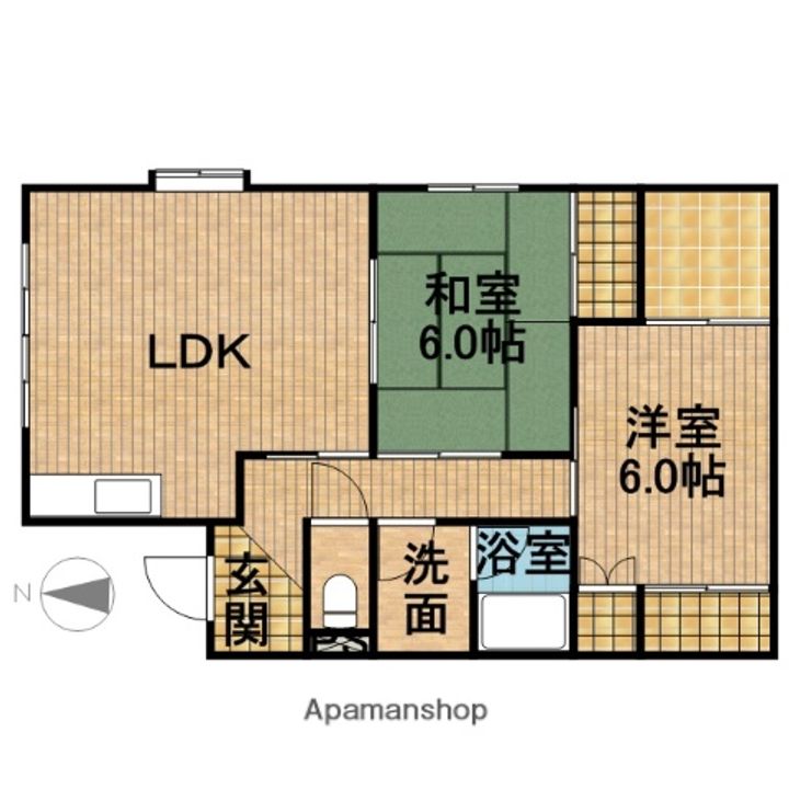 コーポ飛鳥B202の間取り